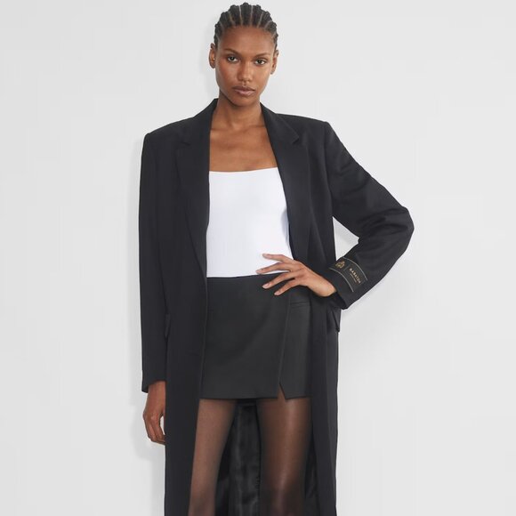 Aritzia Contour Squareneck Longsleeve Bodysuit Top White Size Medium - Picture 3 of 7